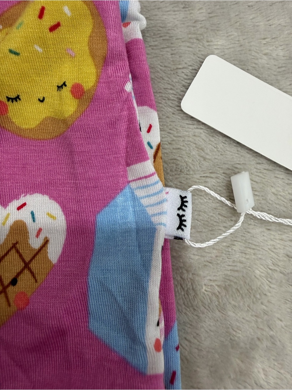 Little Sleepies Pink Sweets & Milk Pajama Set size7/8 - Picture 4 of 5